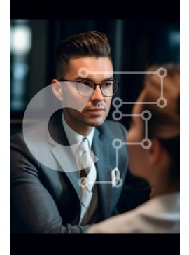 Intra Συλλεκτικό Ξύλινο Παζλ Plywood  4mm - Σοβαρός άνδρας και χαμογελαστή γυναίκα με κόκκινο φόρεμα Σε Ξύλινο Κουτί - Διαστάσεις Puzzle: 10x10 cm – 25 κομμάτια