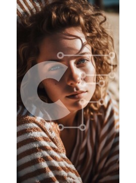 Intra Συλλεκτικό Ξύλινο Παζλ Plywood  4mm - Όμορφη εικόνα μιας νεαρής γυναίκας που απολαμβάνει μια μέρα στην παραλία Σε Ξύλινο Κουτί - Διαστάσεις Puzzle: 10x10 cm – 25 κομμάτια