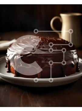 Σετ των 2 Intra Συλλεκτικό Ξύλινο Παζλ Plywood  4mm - Παρακμιακό κέικ σοκολάτας με πάγωμα σοκολάτας Σε Ξύλινο Κουτί - Διαστάσεις: 10x10 cm – 25 κομμάτια