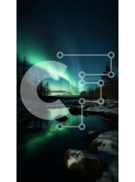 Σετ των 2 Intra Συλλεκτικό Ξύλινο Παζλ Plywood  4mm - Εκπληκτική εικόνα του Aurora Borealis/Βόρειο Σέλας στο βόρειο ημισφαίριο Σε Ξύλινο Κουτί - Διαστάσεις: 10x10 cm – 25 κομμάτια