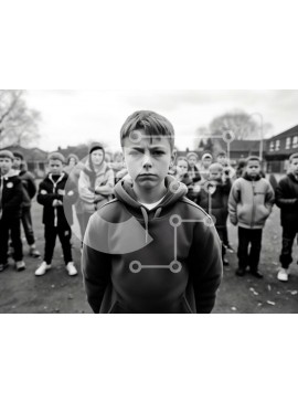 Intra Συλλεκτικό Ξύλινο Παζλ Plywood  4mm - Νεαρά αγόρια με φούτερ που κοιτάζουν την κάμερα Σε Ξύλινο Κουτί - Διαστάσεις Puzzle: 10x10 cm – 25 κομμάτια