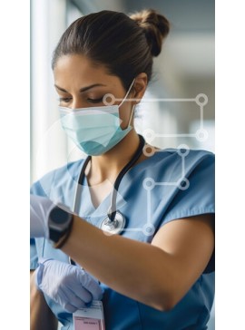 Intra Συλλεκτικό Ξύλινο Παζλ Plywood  4mm - Γυναίκα νοσοκόμα με το πρόχειρο στο διάδρομο του νοσοκομείου Σε Ξύλινο Κουτί - Διαστάσεις Puzzle: 10x10 cm – 25 κομμάτια