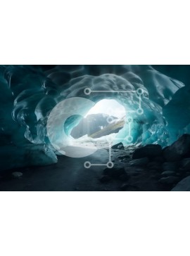 Intra Συλλεκτικό Ξύλινο Παζλ Plywood  4mm - Εκπληκτική εικόνα μιας μπλε σπηλιάς πάγου με ένα μικρό ρεύμα Σε Ξύλινο Κουτί - Διαστάσεις: 10x10 cm – 25 κομμάτια