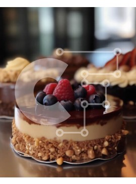 Σετ των 2 Intra Συλλεκτικό Ξύλινο Παζλ Plywood  4mm - Λαχταριστά επιδόρπια με κέικ σοκολάτας και cheesecake με μούρα και ξηρούς καρπούς Σε Ξύλινο Κουτί - Διαστάσεις: 10x10 cm – 25 κομμάτια