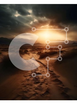 Intra Συλλεκτικό Ξύλινο Παζλ Plywood  4mm - Όμορφη εικόνα του τοπίου της ερήμου στο ηλιοβασίλεμα Σε Ξύλινο Κουτί - Διαστάσεις: 10x10 cm – 25 κομμάτια