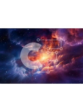 Intra Συλλεκτικό Ξύλινο Παζλ Plywood  4mm - Εκπληκτική εικόνα του πολύχρωμου νεφελώματος στο διάστημα Σε Ξύλινο Κουτί - Διαστάσεις: 10x10 cm – 25 κομμάτια