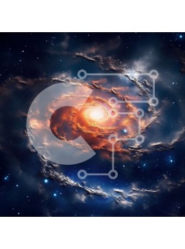 Intra Συλλεκτικό Ξύλινο Παζλ Plywood  4mm - Εκπληκτική εικόνα ενός σπειροειδούς γαλαξία με μια μαύρη τρύπα στο κέντρο Σε Ξύλινο Κουτί - Διαστάσεις: 10x10 cm – 25 κομμάτια