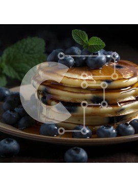 Σετ των 2 Intra Συλλεκτικό Ξύλινο Παζλ Plywood  4mm - Λαχταριστές τηγανίτες με βατόμουρα και σιρόπι Σε Ξύλινο Κουτί - Διαστάσεις: 10x10 cm – 25 κομμάτια