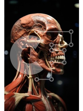 Intra Συλλεκτικό Ξύλινο Παζλ Plywood  4mm - Εικόνα του ανθρώπινου κεφαλιού και λαιμού Σε Ξύλινο Κουτί - Διαστάσεις Puzzle: 10x10 cm – 25 κομμάτια