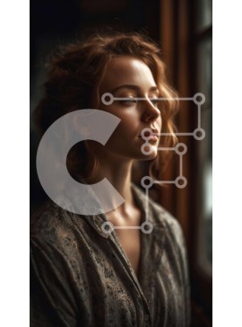 Intra Συλλεκτικό Ξύλινο Παζλ Plywood  4mm - Όμορφη εικόνα γυναίκας που κοιτάζει έξω από το παράθυρο μια βροχερή μέρα Σε Ξύλινο Κουτί - Διαστάσεις Puzzle: 10x10 cm – 25 κομμάτια