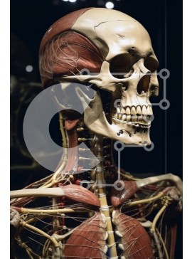 Intra Συλλεκτικό Ξύλινο Παζλ Plywood  4mm - Εικονογράφηση ανατομίας ανθρώπινου σκελετού Σε Ξύλινο Κουτί - Διαστάσεις Puzzle: 10x10 cm – 25 κομμάτια