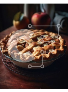 Σετ των 2 Intra Συλλεκτικό Ξύλινο Παζλ Plywood  4mm - Νόστιμη μηλόπιτα με θρυμματισμένη κρούστα και μήλα κομμένα σε φέτες Σε Ξύλινο Κουτί - Διαστάσεις: 10x10 cm – 25 κομμάτια