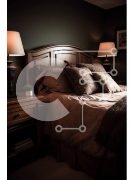 Intra Συλλεκτικό Ξύλινο Παζλ Plywood  4mm - Άνετο υπνοδωμάτιο με μεγάλο κρεβάτι και κομοδίνα Σε Ξύλινο Κουτί - Διαστάσεις Puzzle: 10x10 cm – 25 κομμάτια