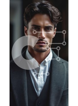 Intra Συλλεκτικό Ξύλινο Παζλ Plywood  4mm - Σοβαρός επιχειρηματίας με κοστούμι και γραβάτα που κοιτάζει κατευθείαν την κάμερα Σε Ξύλινο Κουτί - Διαστάσεις Puzzle: 10x10 cm – 25 κομμάτια