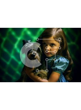 Intra Συλλεκτικό Ξύλινο Παζλ Plywood  4mm - Αξιολάτρευτη εικόνα ενός κοριτσιού που κρατά ένα μικρό σκυλί Σε Ξύλινο Κουτί - Διαστάσεις Puzzle: 10x10 cm – 25 κομμάτια