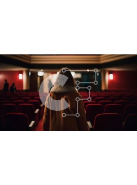 Intra Συλλεκτικό Ξύλινο Παζλ Plywood  4mm - Εκπληκτική φωτογραφία μιας γυναίκας με καφέ παλτό Κεντρική σκηνή σε ένα άδειο θέατρο Σε Ξύλινο Κουτί - Διαστάσεις Puzzle: 10x10 cm – 25 κομμάτια