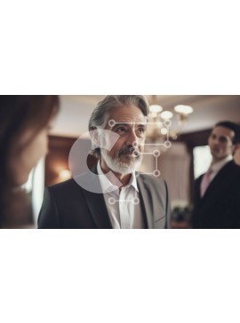 Intra Συλλεκτικό Ξύλινο Παζλ Plywood  4mm - Σοβαρός ηλικιωμένος με κοστούμι που στέκεται με δύο άλλα άτομα Σε Ξύλινο Κουτί - Διαστάσεις Puzzle: 10x10 cm – 25 κομμάτια