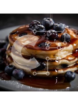 Σετ των 2 Intra Συλλεκτικό Ξύλινο Παζλ Plywood  4mm - Λαχταριστές τηγανίτες με βατόμουρα και σιρόπι Σε Ξύλινο Κουτί - Διαστάσεις: 10x10 cm – 25 κομμάτια