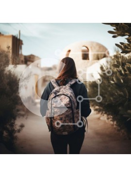 Intra Συλλεκτικό Ξύλινο Παζλ Plywood  4mm - Περίπατος στη φύση με σακίδιο παραλλαγής και εξοπλισμό πεζοπορίας Σε Ξύλινο Κουτί - Διαστάσεις: 10x10 cm – 25 κομμάτια