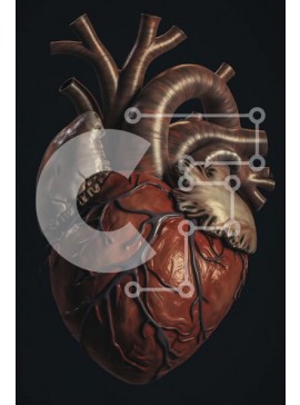 Intra Συλλεκτικό Ξύλινο Παζλ Plywood  4mm - Ρεαλιστική τρισδιάστατη εικόνα μιας ανθρώπινης καρδιάς που χτυπά Σε Ξύλινο Κουτί - Διαστάσεις Puzzle: 10x10 cm – 25 κομμάτια