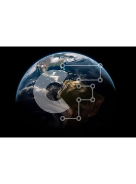 Intra Συλλεκτικό Ξύλινο Παζλ Plywood  4mm - Εκπληκτική ασπρόμαυρη εικόνα της Γης από το διάστημα Σε Ξύλινο Κουτί - Διαστάσεις Puzzle: 10x10 cm – 25 κομμάτια