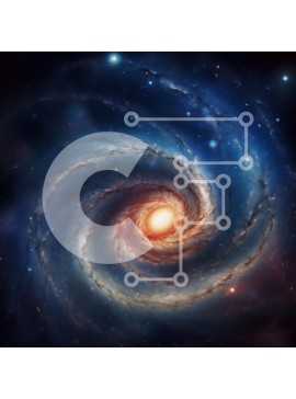 Intra Συλλεκτικό Ξύλινο Παζλ Plywood  4mm - Πολύχρωμη εικόνα ενός σπειροειδούς γαλαξία στο διάστημα Σε Ξύλινο Κουτί - Διαστάσεις: 10x10 cm – 25 κομμάτια