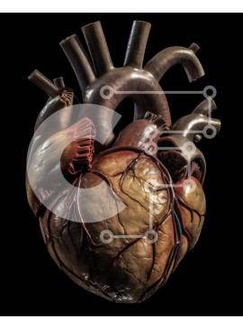 Intra Συλλεκτικό Ξύλινο Παζλ Plywood  4mm - Λεπτομερής εικόνα μιας ανθρώπινης καρδιάς που χτυπά σε 3D Σε Ξύλινο Κουτί - Διαστάσεις Puzzle: 10x10 cm – 25 κομμάτια