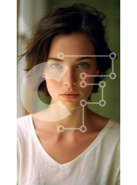 Intra Συλλεκτικό Ξύλινο Παζλ Plywood  4mm - Πορτρέτο νεαρής γυναίκας με σοβαρή έκφραση Σε Ξύλινο Κουτί - Διαστάσεις Puzzle: 10x10 cm – 25 κομμάτια