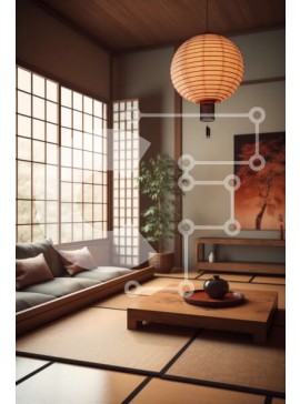 Intra Συλλεκτικό Ξύλινο Παζλ Plywood  4mm - Ζήστε την ομορφιά ενός παραδοσιακού ιαπωνικού καθιστικού Σε Ξύλινο Κουτί - Διαστάσεις Puzzle: 10x10 cm – 25 κομμάτια