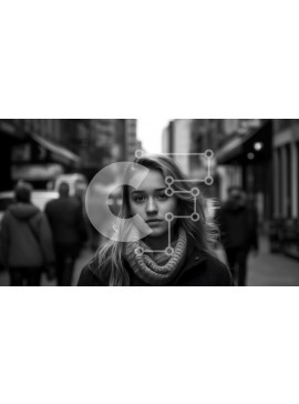 Intra Συλλεκτικό Ξύλινο Παζλ Plywood  4mm - Όμορφη εικόνα μιας νεαρής γυναίκας σε έναν δρόμο της πόλης Σε Ξύλινο Κουτί - Διαστάσεις Puzzle: 10x10 cm – 25 κομμάτια