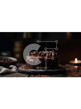 Σετ των 2 Intra Συλλεκτικό Ξύλινο Παζλ Plywood  4mm - Λαχταριστό κέικ σοκολάτας με σοκολάτα και αναμμένο κερί Σε Ξύλινο Κουτί - Διαστάσεις: 10x10 cm – 25 κομμάτια