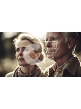 Intra Συλλεκτικό Ξύλινο Παζλ Plywood  4mm - Όμορφη εικόνα ενός ηλικιωμένου ζευγαριού σε ένα χωράφι Σε Ξύλινο Κουτί - Διαστάσεις Puzzle: 10x10 cm – 25 κομμάτια