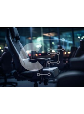 Intra Συλλεκτικό Ξύλινο Παζλ Plywood  4mm - Καρέκλες γραφείου στο σκοτεινό δωμάτιο Σε Ξύλινο Κουτί - Διαστάσεις Puzzle: 10x10 cm – 25 κομμάτια