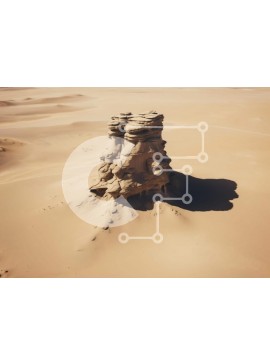 Intra Συλλεκτικό Ξύλινο Παζλ Plywood  4mm - Εναέρια άποψη του σχηματισμού βράχου της ερήμου Σε Ξύλινο Κουτί - Διαστάσεις: 10x10 cm – 25 κομμάτια