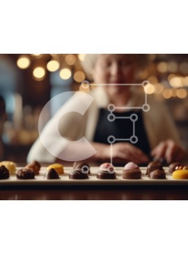 Σετ των 2 Intra Συλλεκτικό Ξύλινο Παζλ Plywood  4mm - Ποικιλία σοκολάτες σε δίσκο σερβιρίσματος με γυναίκα Σε Ξύλινο Κουτί - Διαστάσεις: 10x10 cm – 25 κομμάτια