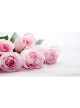 Intra Συλλεκτικό Ξύλινο Παζλ Plywood  4mm - Μπουκέτο με ροζ τριαντάφυλλα σε ξύλινο τραπέζι Σε Ξύλινο Κουτί - Διαστάσεις: 10x10 cm – 25 κομμάτια