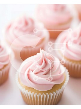 Σετ των 2 Intra Συλλεκτικό Ξύλινο Παζλ Plywood  4mm - Ομάδα cupcakes με φόντο ροζ γλάσο και λευκό χαρτί Σε Ξύλινο Κουτί - Διαστάσεις: 10x10 cm – 25 κομμάτια