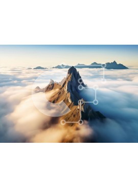 Intra Συλλεκτικό Ξύλινο Παζλ Plywood  4mm - Εναέρια άποψη του βουνού που καλύπτεται από σύννεφα Σε Ξύλινο Κουτί - Διαστάσεις: 10x10 cm – 25 κομμάτια