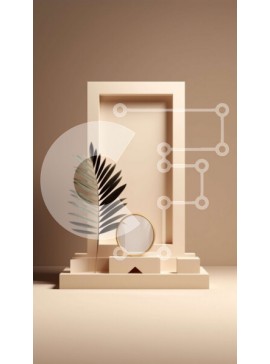 Intra Συλλεκτικό Ξύλινο Παζλ Plywood  4mm - Όμορφη κορνίζα με καθρέφτη με διακόσμηση από φύλλα φοίνικα Σε Ξύλινο Κουτί - Διαστάσεις Puzzle: 10x10 cm – 25 κομμάτια