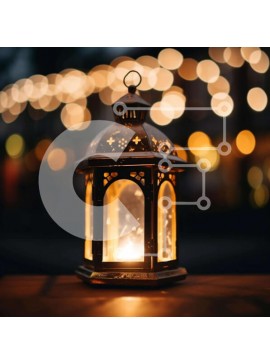 Intra Συλλεκτικό Ξύλινο Παζλ Plywood  4mm - Φωτισμένο φανάρι σε φόντο ξύλινο τραπέζι Σε Ξύλινο Κουτί - Διαστάσεις Puzzle: 10x10 cm – 25 κομμάτια