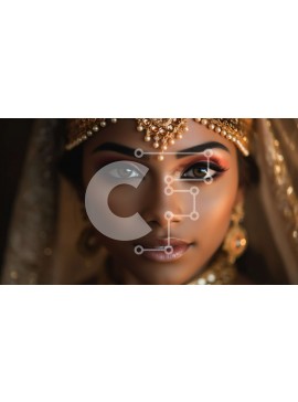 Intra Συλλεκτικό Ξύλινο Παζλ Plywood  4mm - Όμορφη εικόνα μιας γυναίκας με παραδοσιακό ινδικό πέπλο γάμου και κοσμήματα Σε Ξύλινο Κουτί - Διαστάσεις Puzzle: 10x10 cm – 25 κομμάτια