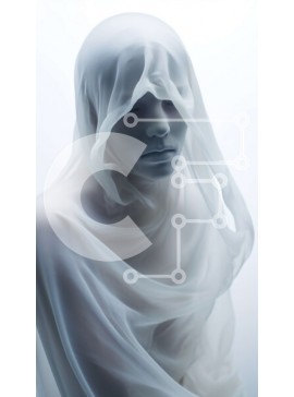 Intra Συλλεκτικό Ξύλινο Παζλ Plywood  4mm - Γυναίκα που φορά λευκά ρούχα και αδιαφανές πέπλο Σε Ξύλινο Κουτί - Διαστάσεις Puzzle: 10x10 cm – 25 κομμάτια