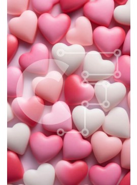 Intra Συλλεκτικό Ξύλινο Παζλ Plywood  4mm - Ροζ και λευκές καραμέλες σε σχήμα καρδιάς για την ημέρα του Αγίου Βαλεντίνου Σε Ξύλινο Κουτί - Διαστάσεις Puzzle: 10x10 cm – 25 κομμάτια