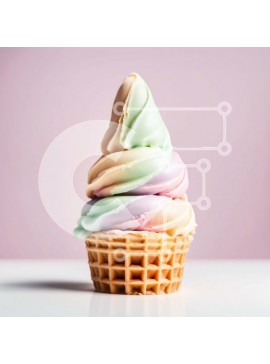 Σετ των 2 Intra Συλλεκτικό Ξύλινο Παζλ Plywood  4mm - Νόστιμο χωνάκι παγωτού με πολύχρωμο παγωτό και πασπαλίσματα ουράνιου τόξου Σε Ξύλινο Κουτί - Διαστάσεις: 10x10 cm – 25 κομμάτια