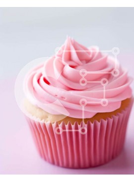 Σετ των 2 Intra Συλλεκτικό Ξύλινο Παζλ Plywood  4mm - Νόστιμο cupcake με ροζ παγωμένο σε ροζ φόντο Σε Ξύλινο Κουτί - Διαστάσεις: 10x10 cm – 25 κομμάτια