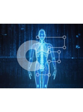 Intra Συλλεκτικό Ξύλινο Παζλ Plywood  4mm - Ανθρώπινος σκελετός σε φωτισμένο φόντο Σε Ξύλινο Κουτί - Διαστάσεις Puzzle: 10x10 cm – 25 κομμάτια