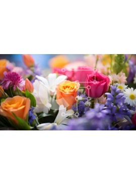 Intra Συλλεκτικό Ξύλινο Παζλ Plywood  4mm - Πολύχρωμο μπουκέτο λουλουδιών με τριαντάφυλλα και μαργαρίτες Σε Ξύλινο Κουτί - Διαστάσεις: 10x10 cm – 25 κομμάτια