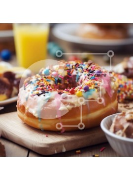 Σετ των 2 Intra Συλλεκτικό Ξύλινο Παζλ Plywood  4mm - Νόστιμα ντόνατς με πολύχρωμα πασπαλίσματα και γλάσο Σε Ξύλινο Κουτί - Διαστάσεις: 10x10 cm – 25 κομμάτια