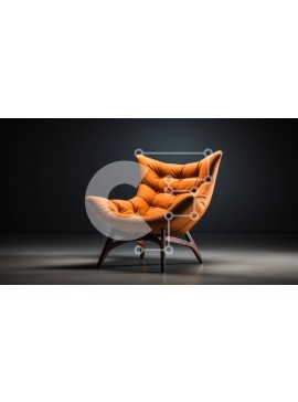 Intra Συλλεκτικό Ξύλινο Παζλ Plywood  4mm - Μοντέρνα κομψή καρέκλα σε πορτοκαλί χρώμα με σκούρο φόντο Σε Ξύλινο Κουτί - Διαστάσεις Puzzle: 10x10 cm – 25 κομμάτια