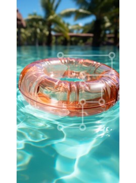 Intra Συλλεκτικό Ξύλινο Παζλ Plywood  4mm - Ειρηνική εικόνα ενός δαχτυλιδιού ζωής σε μια πισίνα Σε Ξύλινο Κουτί - Διαστάσεις Puzzle: 10x10 cm – 25 κομμάτια